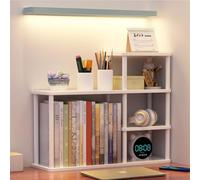 OOPDNEGAK Étagère De Bureau en Bois - DIY Étagère Livre Bureau Bibliothèque Organisateur De Bureaux À Poser, Étagère De Rangement De Table, Support De Décoration Intérieure(B,50 * 17 * 48.3CM)