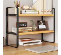 OOPDNEGAK Étagère De Bureau Polyvalente À 2 Niveaux - Étagère De Rangement Étagère De Bureau, Bibliothèque pour Ordinateur, Présentoir De Comptoir Ouvert, pour La Maiso(A,40 * 15 * 36CM)