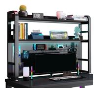 OOPDNEGAK Étagère De Comptoir Polyvalente - Présentoir De Rangement Autoportant À 2 Niveaux, Étagère De Bureau, Organiseur De Bureau À Domicile avec Panneau Perforé(55cm/22in)