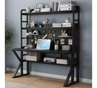 OOPDNEGAK Grand Bureau Moderne pour La Maison Bureau D'ordinateur avec Étagères De Rangement Et Panneau Perforé Poste De Travail D'écriture(G,43" W x 69" H x 23.6" D)