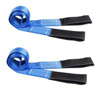 OOPDNEGAK Lot De 2 Élingues De Levage De 1,8 M X 5 Cm avec Boucle Plate, Fabriquées en Sangle De Polyester Double Épaisseur Résistante Et Robuste, Capacité De Charge Maximale De 9000 LB(Blue)