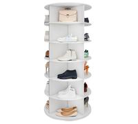OOPDNEGAK Meuble Tour À Chaussures Rotatif - Organisateur De Chaussures Rotatif À 360°, Organiseur De Sacs À Main Vertical À Plateau Tournant Rond, Grand Format, pour Placard(6 Tier)