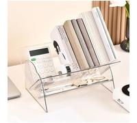OOPDNEGAK Petit Organiseur De Bureau Inclinable, Étagère De Présentation Réglable Organisateur, Étagère De Bureau, pour La Maison, Le Bureaux, L'école, Les Enfants, pour CD, Livres(Clear)