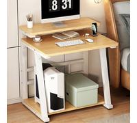 OOPDNEGAK Petite Bibliothèque De Bureau À Domicile, Bureau D'ordinateur avec Support D'écran Et Étagères De Rangement, Table D'étude pour Petits Espaces(A,74 * 53 * 81cm)