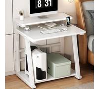 OOPDNEGAK Petite Bibliothèque De Bureau À Domicile, Bureau D'ordinateur avec Support D'écran Et Étagères De Rangement, Table D'étude pour Petits Espaces(B,60 * 53 * 81cm)