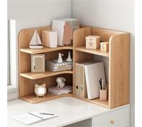 OOPDNEGAK Petite Bibliothèque en Bois - Étagère De Comptoir Polyvalente, Étagère De Bureau avec Tiroirs, Présentoir De Rangement Autonome pour Fournitures De Bureau(Dark Brown,WITHOUT-50X30CM)