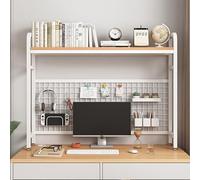 OOPDNEGAK Petite Étagère De Bureau - Bibliothèque De Bureau Industrielle avec Panneau Perforé, Organiseur De Rangement Extensible, Présentoir De Rangement Autonome(B,95 * 20 * 75CM)