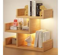 OOPDNEGAK Petite Étagère De Bureau - Étagère De Comptoir Polyvalente, Étagère De Rangement De Bureau Présentoir, Organisateurs De Rangement Autonomes pour La Maison(Walnut Bookshelf)