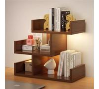 OOPDNEGAK Petite Étagère De Bureau - Étagère De Comptoir Polyvalente, Étagère De Rangement De Bureau Présentoir, Organisateurs De Rangement Autonomes pour La Maison(Dark Walnut)