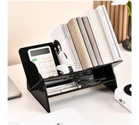 OOPDNEGAK Petite Étagère De Bureau - Organisateur De Bureau, Bibliothèque Inclinée, Étagère De Présentation Réglable, pour La Maison, Le Bureaux, L'école, pour CD Et Magazines(Black)