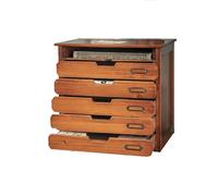 OOPDNEGAK Rangement Bureau Classeur De Bureau À 5 Tiroirs - Organiseur De Fichiers A4, Boîte De Rangement De Fichiers Multi-tiroirs En Bois Vintage