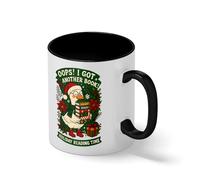 Oops I Got Another Book Holiday Reading Mug - Funny Christmas Goose Book Lover Gift - Cute Bookworm Coffee Cup Blanc tasse de café avec jante noire et poignée Mug
