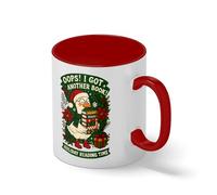 Oops I Got Another Book Holiday Reading Mug - Funny Christmas Goose Book Lover Gift - Cute Bookworm Coffee Cup Blanc tasse à café avec Red Rim et poignée Mug