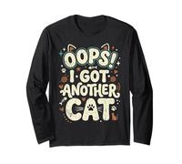 Oops! I Got Another Cat Fun Chaton Rétro Femme Chat Maman Manche Longue