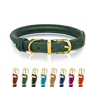 OOPSDOGGY Collier réfléchissant en Cuir roulé pour Chiens de Petite, Moyenne et Grande Taille, 8 Couleurs, 7 Tailles (Vert, XS, 20,3-27,9 cm)