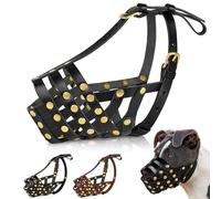 OOPSDOGGY Pitbull Muselière pour chiens de grande taille - Muselière en cuir respirant et sécurisé pour races de moyenne et grande taille qui empêche de mordre et ne mâche pas Amstaff Staffordshire
