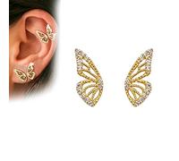 oos Half Butterfly Earrings Boucles d'oreilles papillon en argent sterling 925 en forme de papillon pour femmes et filles, Argent sterling