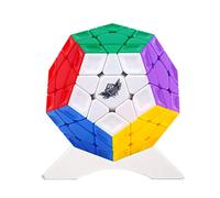 Oostifun Cyclone Boys Megaminx 3x3 Megaminx Dodecahedron Rainbow 12 Faces Megamix Cube 3x3 Cube Puzzle avec Un trépied Cube (sans Autocollant)