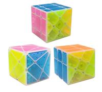 Oostifun Lot de 3 cubes multicolores rotatifs en cristal de glace transparent (lot de 3 cubes de forme irrégulière)