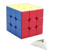 Oostifun Lot de 3 cubes rotatifs 3D multicolores 3 x 3 x 3 vitesses Magic Puzzle Cube sans autocollant pour présentoir