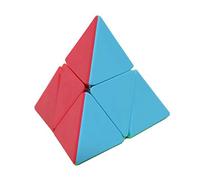 Oostifun MO FANG GE Pyraminx 2x2 Stickerless Cube MoFangGe Pyramid 2x2 Triangle à Quatre Axes Tetrahedron Puzzle Cube avec Un Cube Trépied (2x2 Stickerless)