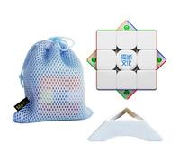 Oostifun MoYu WEILONG V11 M Cubes 8 M Ball Core Spring Version 3x3 M Cube Double Adjustment System Nanosurface UV Coated Puzzle avec Petit Sac et Un trépied (Multicolor)