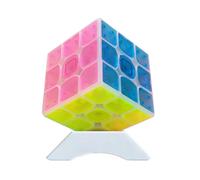 Oostifun Qimeng V3 3x3 Puzzle ICY Amber Cube 3x3x3 Transparent Lisse Puzzles Cerveau Teaser Jouets avec Un trépied Cube (ICY Amber Color)