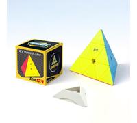Oostifun Qiming S3 Triangle Pyraminx Magic Puzzle Cube Pyramide Puzzle Jouet 9.8cm sans Autocollant Multicolore