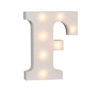 Lettre en bois illuminée F, avec 7 LED, env. 16 cm