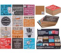 ootb Lot de 12 dessous de verre en bois avec dictons et citations « Slogans »