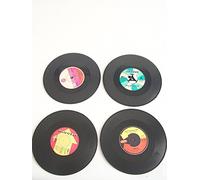 ootb Dessous de Verre en Vinyle, Disque, D: env. 11 cm, 4 Ass., Set de 4