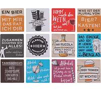 ootb Lot de 12 dessous de verre en bois avec dictons et citations « Slogans »