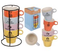 OOTB Tasses empilables dans un support métallique pastel