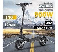 OOTD T10 e-scooter 900W puissance de pointe 48V 13.5/18 Ah batterie affichage LED Scooter électrique pour adultes 11 pouces tout-terrain pneus EScooters 900W Peak power 48V13.5Ah