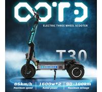OOTD T30 Scooter électrique 3200W double moteur 60V 31.2Ah NFC fonction de déverrouillage e-scooter 13 "terrain gros pneus Scooters électriques 3200W Dual Motor 60V 31.2Ah