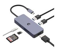 OOTDAY Hub USB C, répartiteur USB pour Chromebook, Adaptateur LAN 6 en 1 avec Lecteur de Carte SD/TF, 100 W PD, USB 3.0, Surface Pro 8 pour Ordinateur Portable