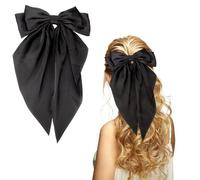 OOTDAY Nœuds à cheveux surdimensionnés à longue queue, nœuds OOTDAY pour cheveux, grands nœuds pour cheveux, accessoires de cheveux mignons (noir)