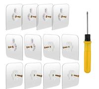 OOTSR 12-Set 70x70mm Vis adhésives détachables Montage mural Clous de suspension collants Sans trace Aucun perçage pour la salle de bain Cuisine Salle de stockage Carrelage mural Salle de douch