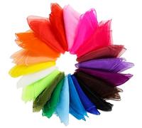 OOTSR 20 PCS Foulard Jonglage ColoréS 70 X 70 CM, Foulards ColoréS pour La Maternelle, Les ActivitéS pour Adultes, Accessoires de DéCoration, Foulards de Danse, ActivitéS Sensorielles, Cirque