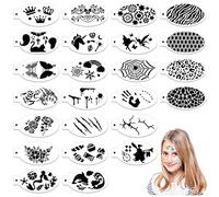 OOTSR 24 Pièces Pochoir Maquillage Enfant Adulte, Modèle de Tatouage pour Anniversaires Halloween Noël, Kit de Tatouage de Peinture pour Visage et Corps