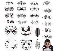 OOTSR 24 Pièces Pochoir Maquillage Enfant, Modèle de Tatouage pour Anniversaires Halloween Noël, Tatouage Enfant de Peinture pour Visage et Corps