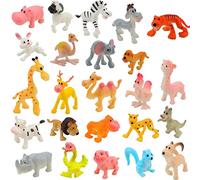 OOTSR 24Pcs Mini Animaux de Ferme en Plastique et Animaux de Jungle Sauvage Jouets Chiffres pour Enfants Apprendre Éducatif Ensemble Jeu Fête Favors Sac Remplisseurs Cadeaux pour Garçons et Filles