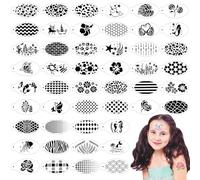 OOTSR 48 Pochoir Maquillage Enfant Adulte, Modèle de Tatouage pour Anniversaires Halloween Carnaval, Kit de Tatouage de Peinture pour Visage et Corps