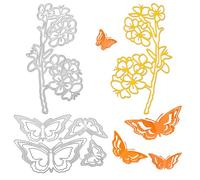 OOTSR 5Pcs Matrice de Découpe, 3D Matrices de Coupe Papillon et Fleur en Métal, Dies Cutting pour Bricolage Outil Gaufrage Scrapbook Papier Cartes, Décoration Pochoir pour Artisanat Fête