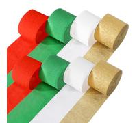 OOTSR 8rouleaux Noël Crêpé Papier,Coloré Papier Crépon Banderoles Streamers pour Maison Murs Portes Fête Décoration (4.5cm x25m)
