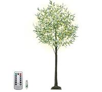 OOWOKS Arbre lumineux à LED 180 cm Olivier Artificiel 300 LED blanc chaud Arbre illuminé 8 Modes de lumière télécommande Alimenté USB Décoration Noël Arbre Extérieur Intérieur Arbre à LED Feuilles
