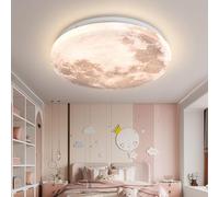OOWOKS LED Lune Plafonnier Design Moderne Lune Plafonnier Dimmable 3D Lamp Mur Déco Terre Lamp Mur Lune avec télécommande Eclairage du Plafond pour Chambre à Coucher Salon,Moon Design,40cm