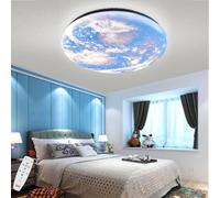 OOWOKS LED Lune Plafonnier Design Moderne Lune Plafonnier Dimmable 3D Lamp Mur Déco Terre Lamp Mur Lune avec télécommande Eclairage du Plafond pour Chambre à Coucher Salon,Earth Design,50cm