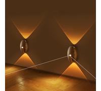 OOWOKS Lot de 2 appliques murales LED sans fil avec détecteur de mouvement, applique murale d'intérieur à piles, 3 couleurs, éclairage magnétique rechargeable par USB pour chambre, salon,A