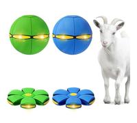 OOXYG Lot de 2 balles de soucoupe volante pour chiens, balle de disque volant interactive avec 6 lumières pour chiens de taille moyenne et grande - Vert + bleu
